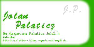 jolan palaticz business card